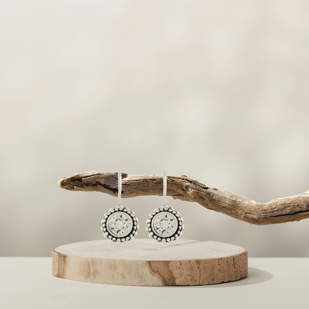 Flower Ohrringe Silber mit Swarovski-Kristall – COUNTRY HIGH