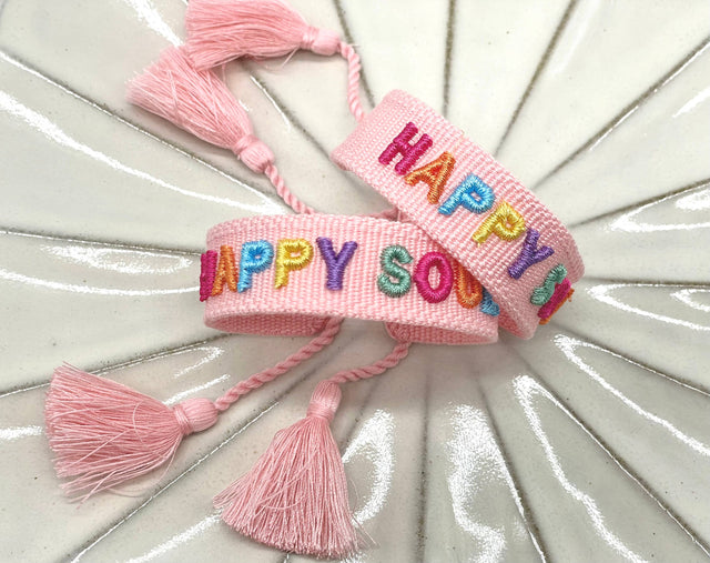 Statement Armband Happy Soul – gewebt und bestickt