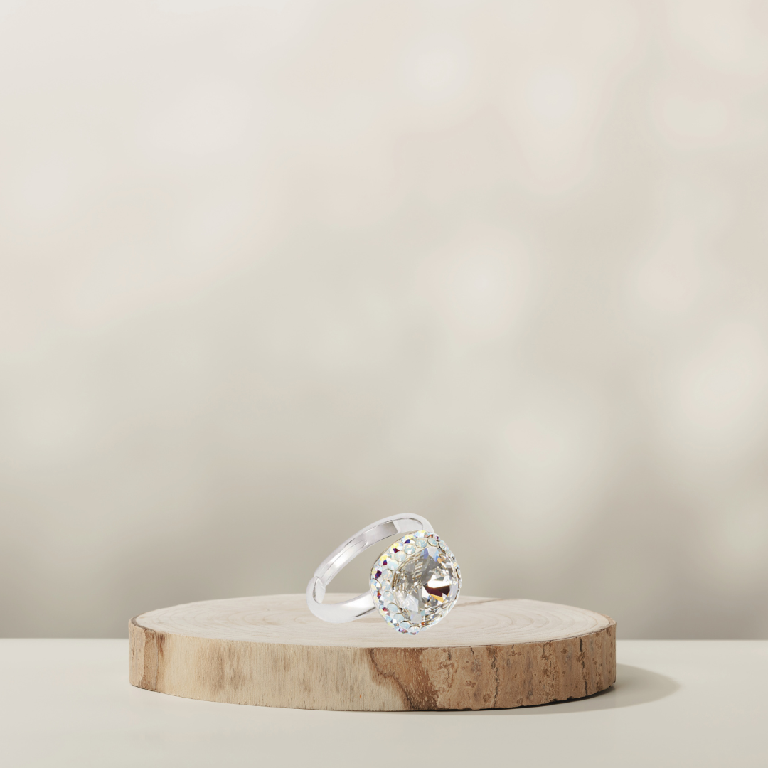 Kissen Ring Silber mit Swarovski Crystal – COUNTRY HIGH